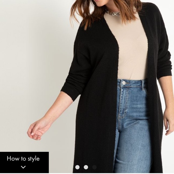 Long Duster Cardigan Black - Picture 3 of 3